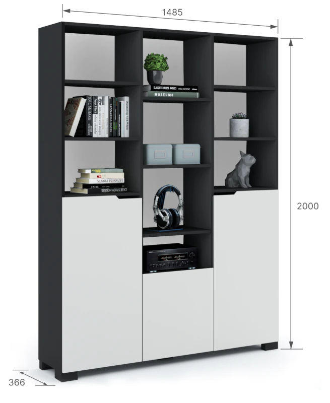 Regał 150 wysoki UNI Dark