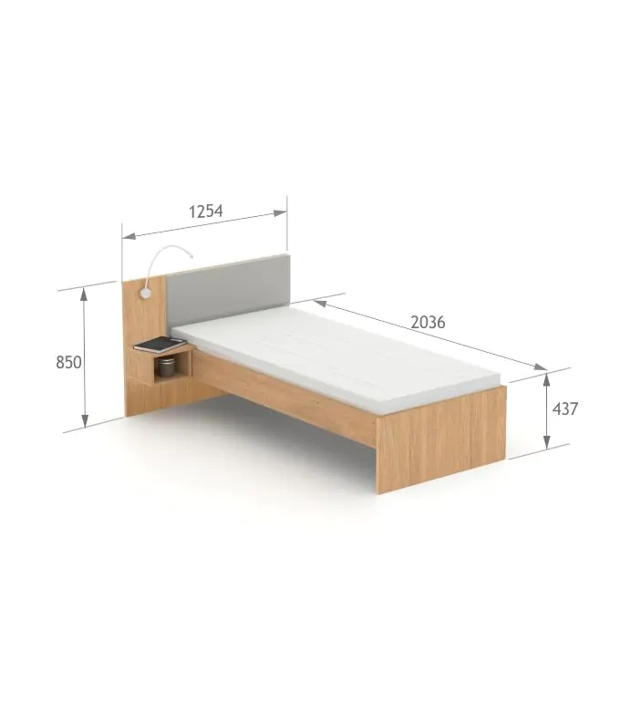 Łóżko SN-90 White Oak Łóżko SN-90 White Oak