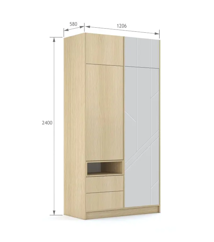 Szafa 120-2-60/240 White Oak