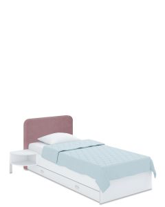 Łóżko tapicerowane 90x190 Soft White Pink