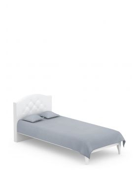 Łóżko tapicerowane 90x200 ReStyle White Button