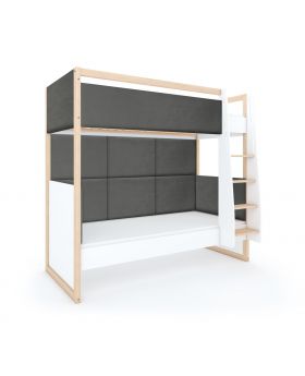 Łóżko Dual Prawe WHITE ANTHRACITE V
