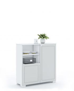 Regał niski 100 Frame White Grey
