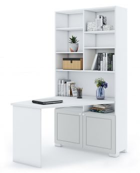 Biurko-regał prawe Frame White Grey