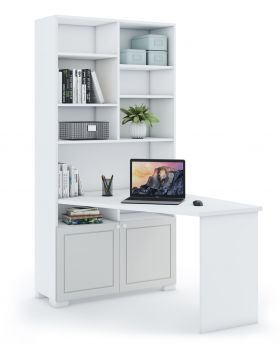 Biurko-regał lewe Frame White Grey