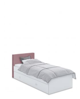 Łóżko tapicerowane 90x200 White Pink