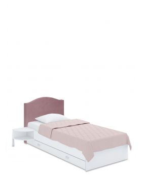 Łóżko tapicerowane 90x200 Bella White Pink