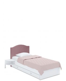 Łóżko tapicerowane 90x190 Bella White Pink