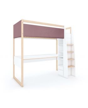 Łóżko Turbo Prawe WHITE PINK V