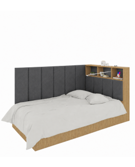 Łóżko Chill 120 Oak Anthracite Cloud 97