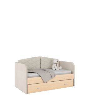 Tapicerowane łóżko dziecięce z szufladą, tapczanik dla dziecka.