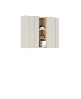 Szafka 125 linii MODE z kolekcji Kaszmir , w kolorze beżowym z trzema drewnianymi półkami .