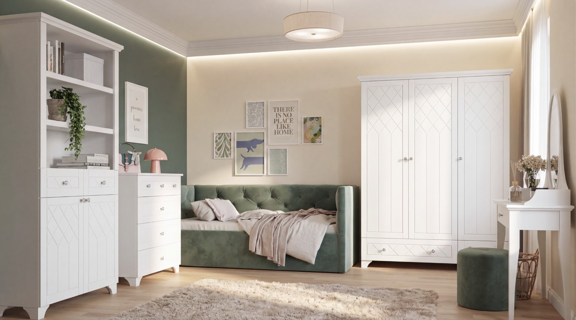 MEGA Łóżko – Cool szalwia