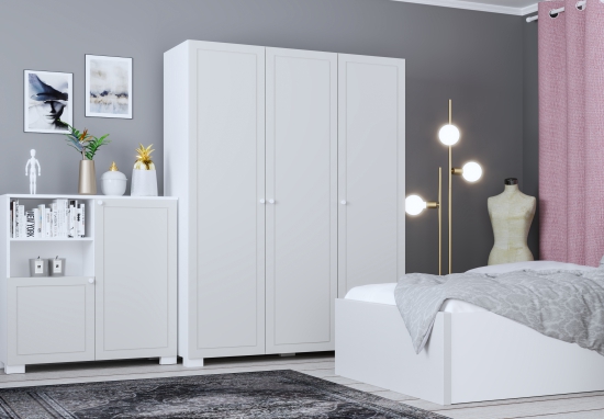 Meble młodzieżowe - kolekcja Frame White Grey