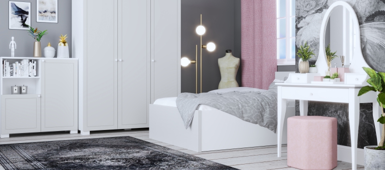 Meble młodzieżowe - kolekcja Frame White Grey